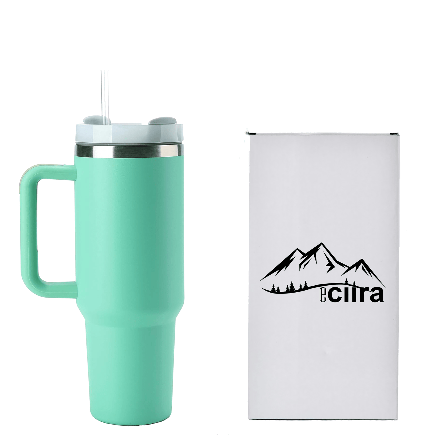 40 oz Stainless Steel Insulated Tumbler with handle - Eciira